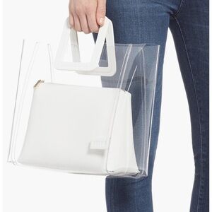 STAUD Shirley Transparent Handbag- White